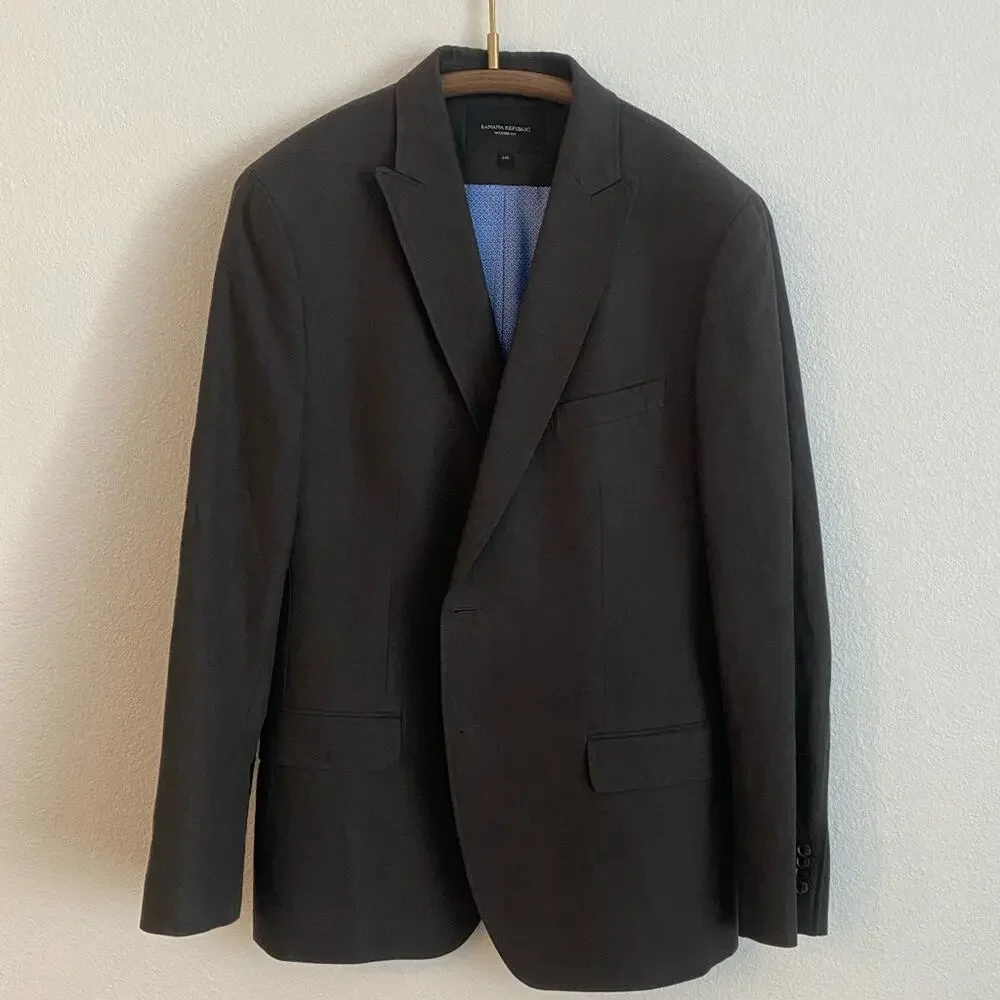 Banana Republic Men's Italian Linen Blend Tailored Fit Suit Blazer - 44R
